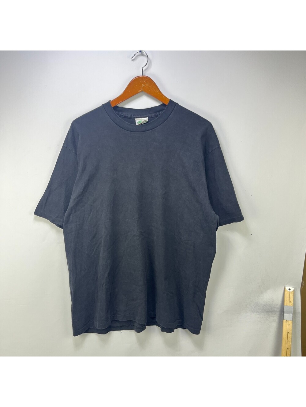 Vintage 90s Sun Faded Black Blank Single Stitch T‑Shirt XL